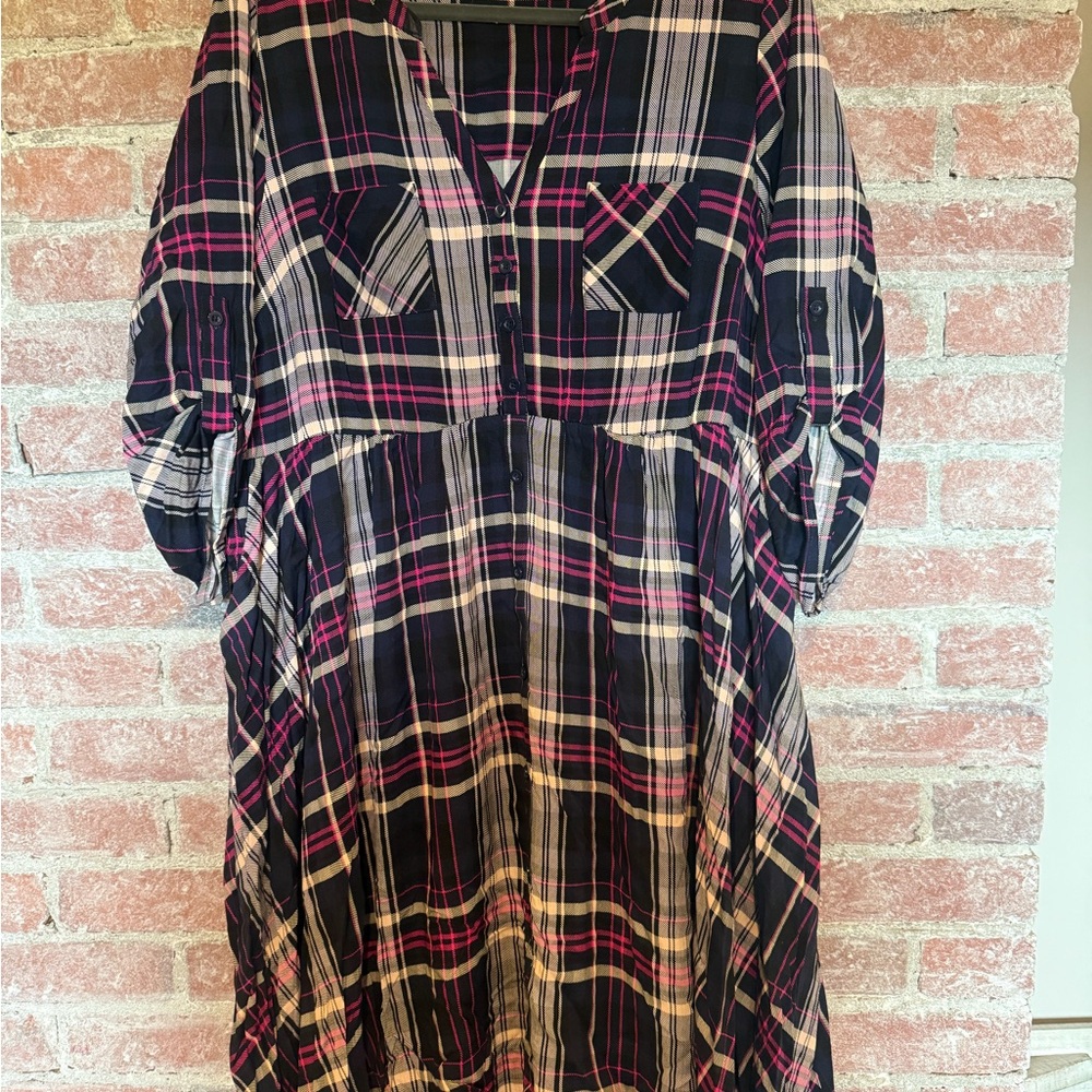 Plaid Long Sleeve Dress